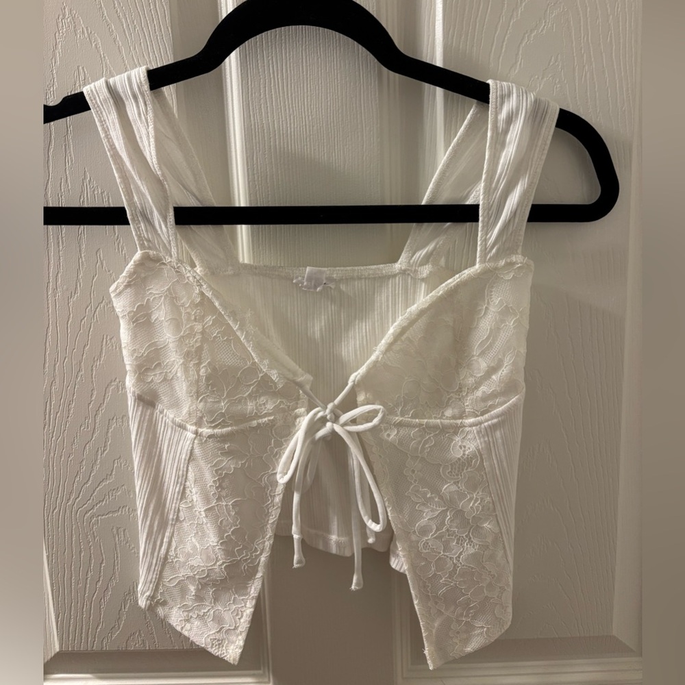 Garage White Lace Tank